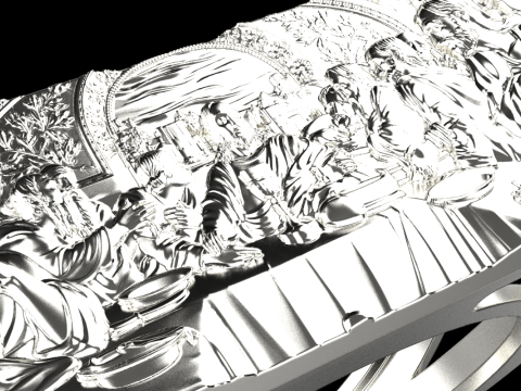 最后的晚餐戒指 型号 764 3D 打印模型