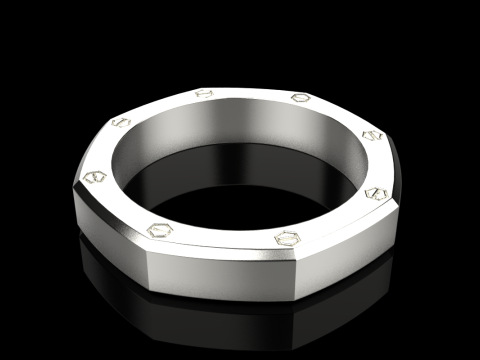 Pierścień ośmiokątny śrubowy model 766 Model do druku 3D