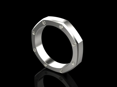 Screw octagon ring model 766 3D Print Model