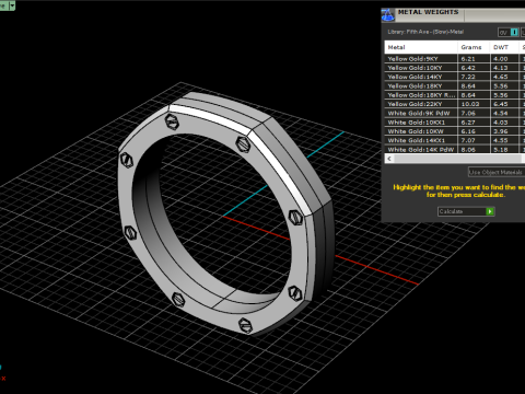Винтовое восьмиугольное кольцо модель 766 3D Принт Модель