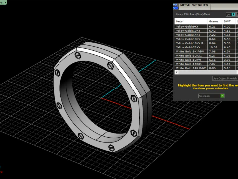 Screw octagon ring model 766 3D Print Model