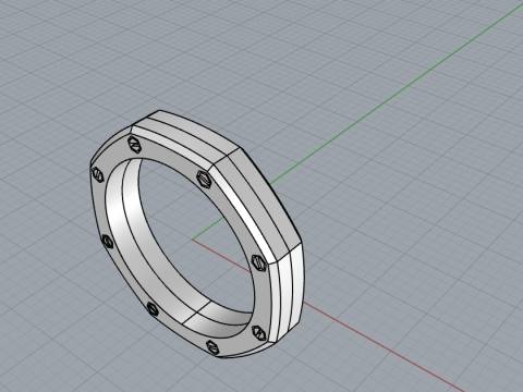 Винтовое восьмиугольное кольцо модель 766 3D Принт Модель