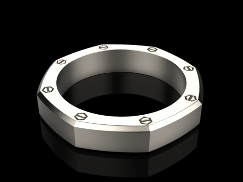 Screw octagon ring model 766 3D Print Model