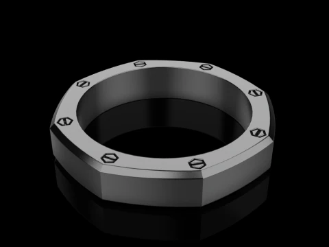 Screw octagon ring model 766 3D Print Model