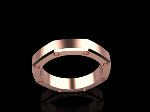 Винтовое восьмиугольное кольцо модель 766 3D Принт Модель