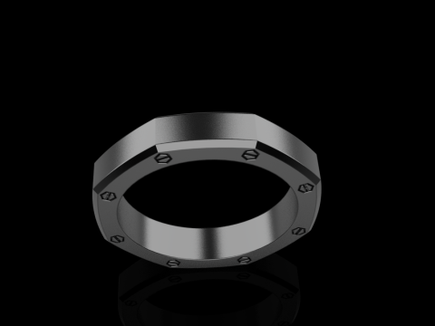 Винтовое восьмиугольное кольцо модель 766 3D Принт Модель