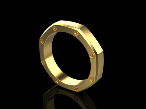Screw octagon ring model 766 3D Print Model