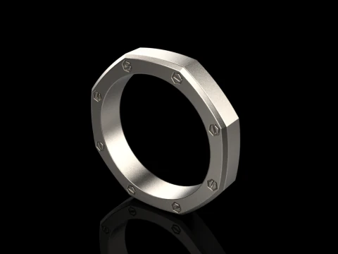 Screw octagon ring model 766 3D Print Model