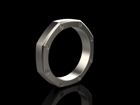 Винтовое восьмиугольное кольцо модель 766 3D Принт Модель