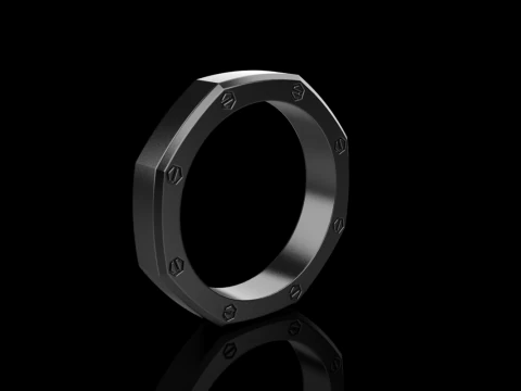 Screw octagon ring model 766 3D Print Model