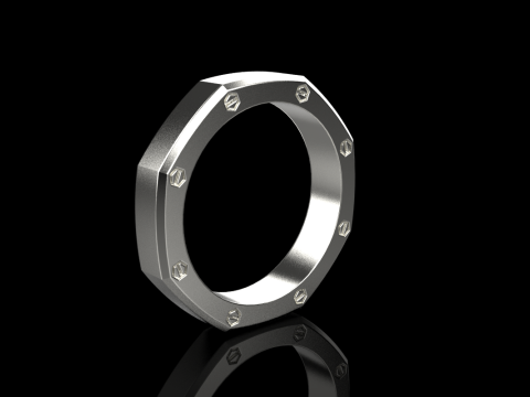 Винтовое восьмиугольное кольцо модель 766 3D Принт Модель