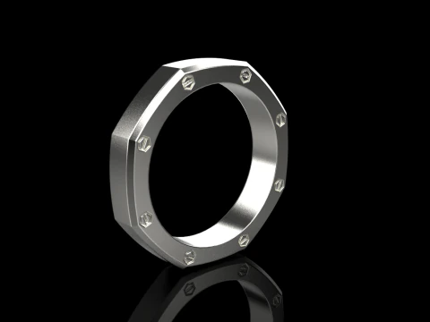 Screw octagon ring model 766 3D Print Model