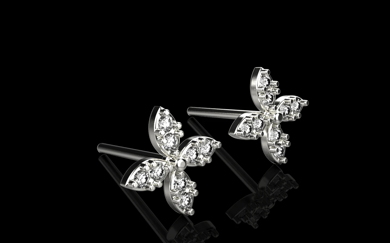 Marquise stud earring model 767 3D Print Model .c4d .max .obj .3ds .fbx .stl .blend