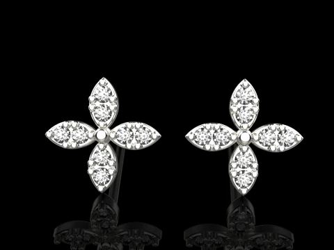 Marquise stud earring model 767 3D Print Model