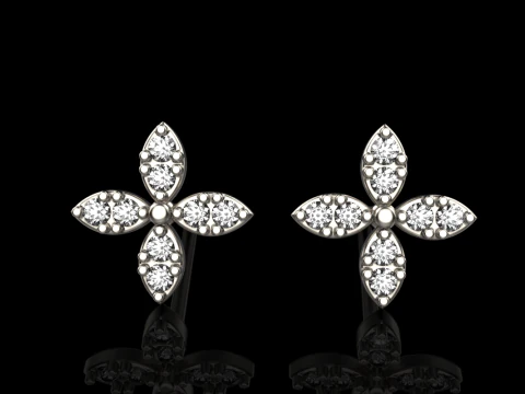 Marquise stud earring model 767 3D Print Model