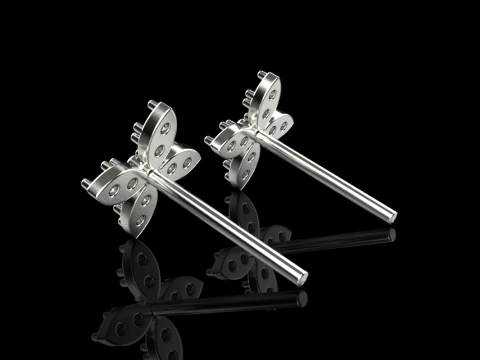 Marquise stud earring model 767 3D Print Model