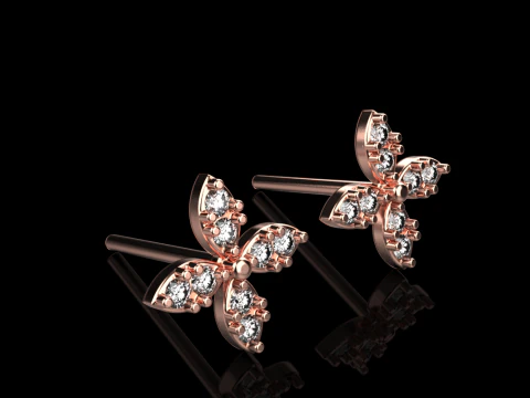 Marquise stud earring model 767 3D Print Model