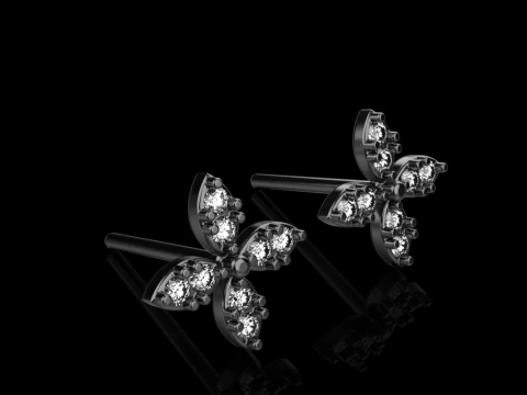 Marquise stud earring model 767 3D Print Model