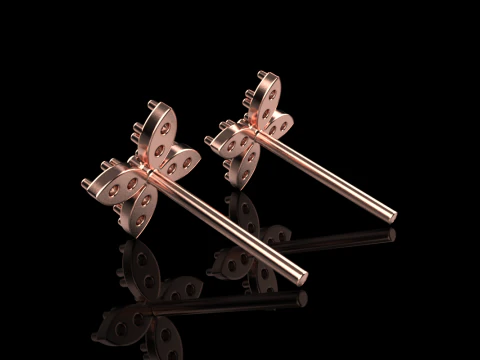 Marquise stud earring model 767 3D Print Model