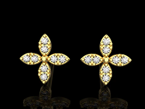 Marquise stud earring model 767 3D Print Model