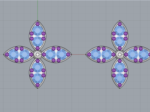 Сережка-гвоздик маркіза модель 767 3D Принт Модель