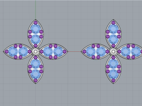 Marquise stud earring model 767 3D Print Model