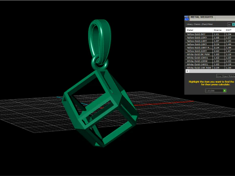 Cube pendant model 769 3D Print Model