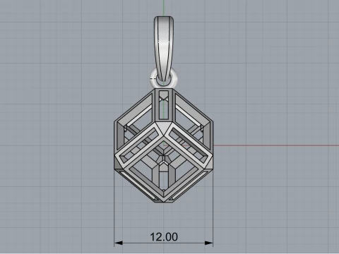 Cube pendant model 769 3D Print Model