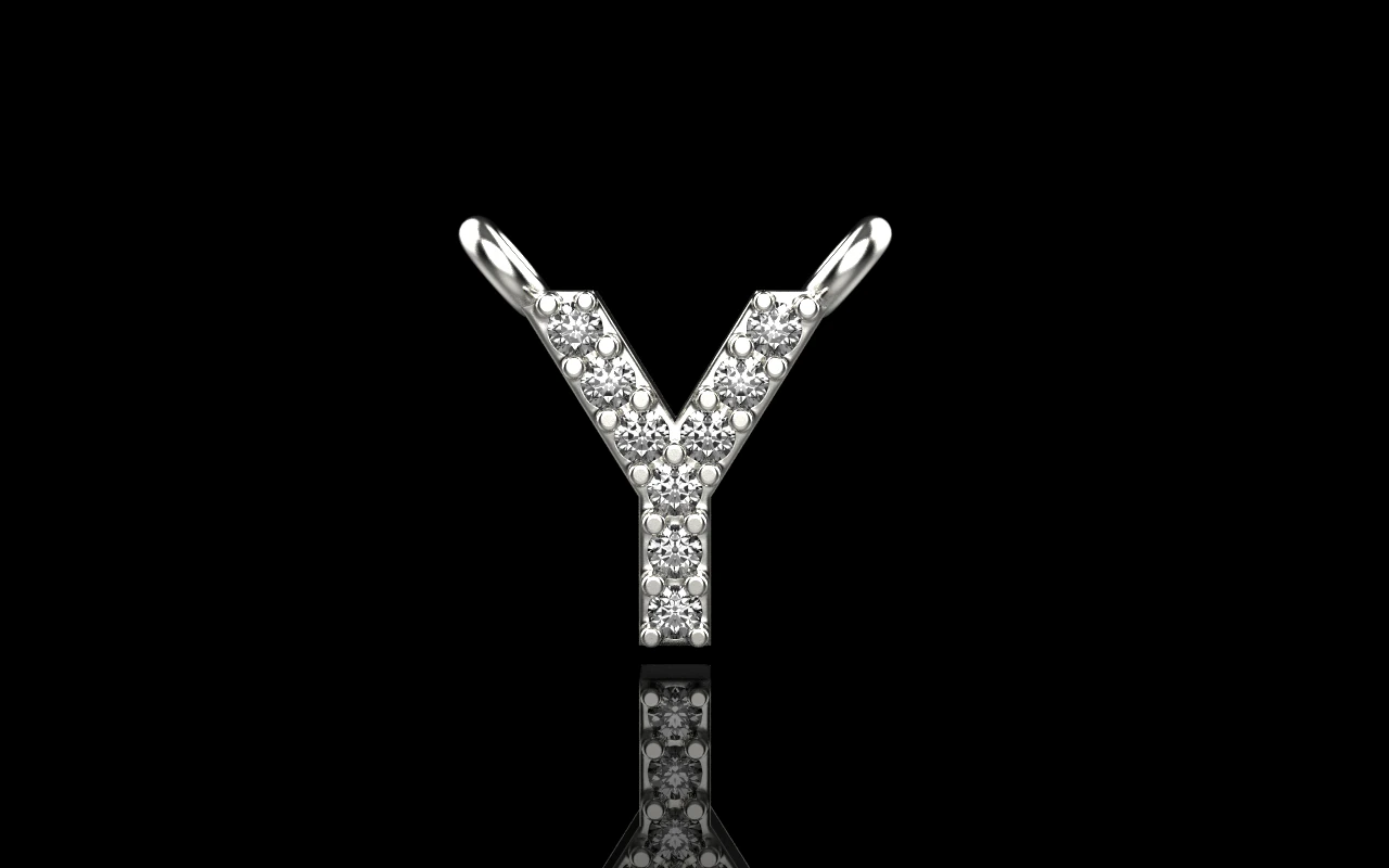 Initial letter Y pendant model 698 3D Print Model .c4d .max .obj .3ds .fbx .stl .blend 