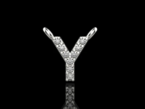 İlk harf Y kolye modeli 698 3D Baskı Modeli