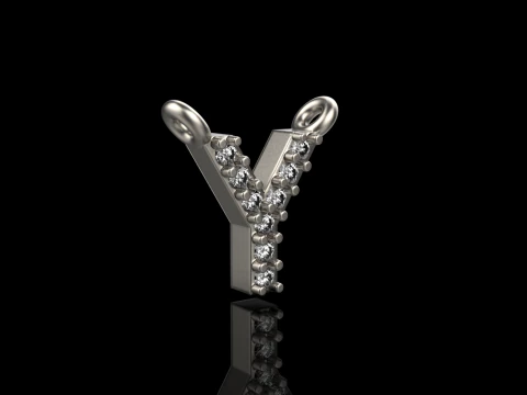 Initial letter Y pendant model 698 3D Print Model