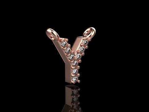 Initial letter Y pendant model 698 3D Print Model