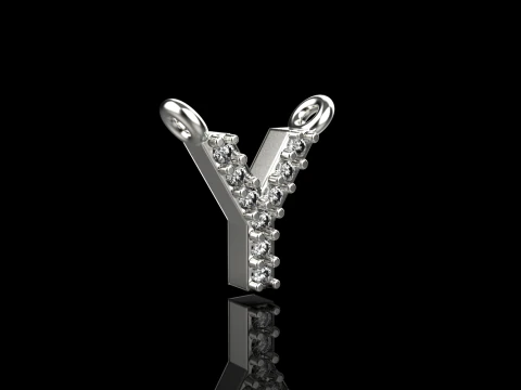 Initial letter Y pendant model 698 3D Print Model