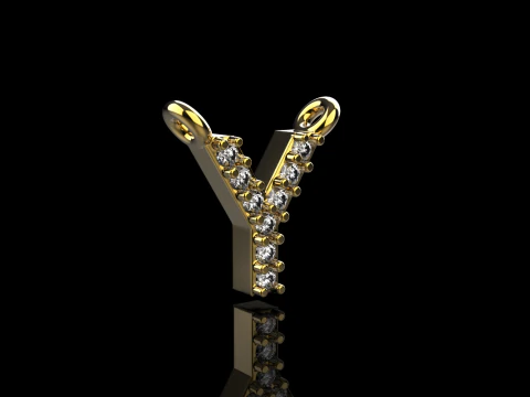 Initial letter Y pendant model 698 3D Print Model