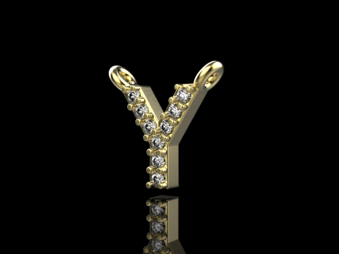 प्रारंभिक अक्षर Y पेंडेंट मॉडल 698 3D प्रिंट मॉडल