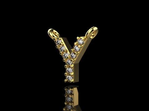 Initial letter Y pendant model 698 3D Print Model