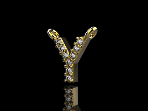 Initial letter Y pendant model 698 3D Print Model