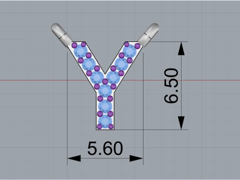Initial letter Y pendant model 698 3D Print Model