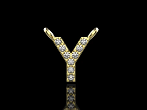 Initial letter Y pendant model 698 3D Print Model