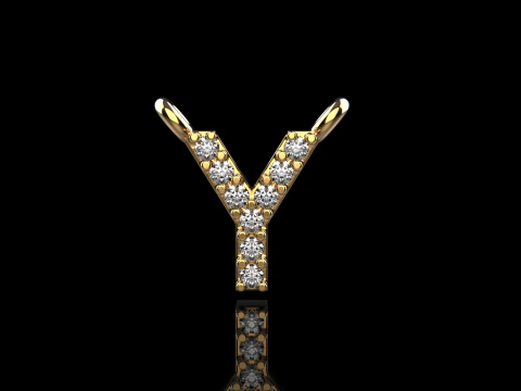 Initial letter Y pendant model 698 3D Print Model