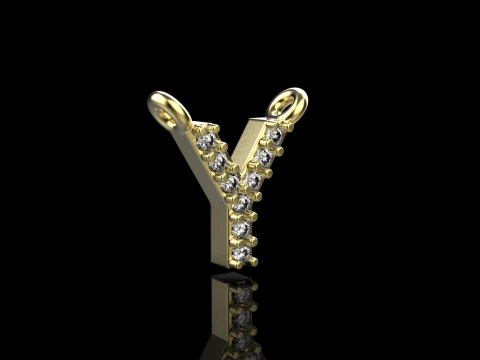 Initial letter Y pendant model 698 3D Print Model