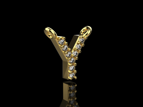 प्रारंभिक अक्षर Y पेंडेंट मॉडल 698 3D प्रिंट मॉडल