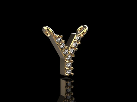 Initial letter Y pendant model 698 3D Print Model
