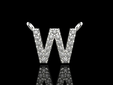 İlk harf W kolye modeli 697 3D Baskı Modeli