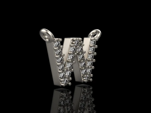 Collar inicial letra W modelo 697 Modelo de impresión 3D