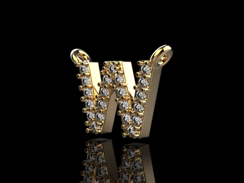 Collar inicial letra W modelo 697 Modelo de impresión 3D