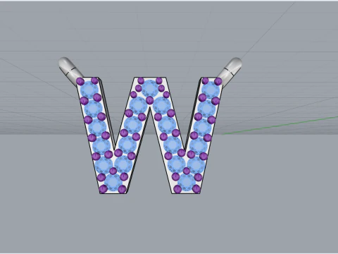 Collar inicial letra W modelo 697 Modelo de impresión 3D