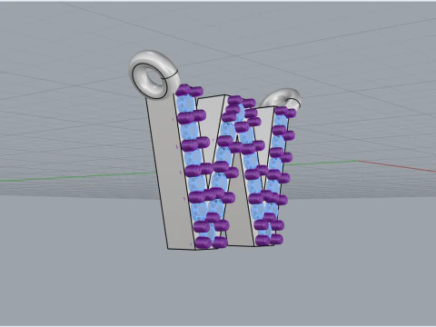 Collar inicial letra W modelo 697 Modelo de impresión 3D