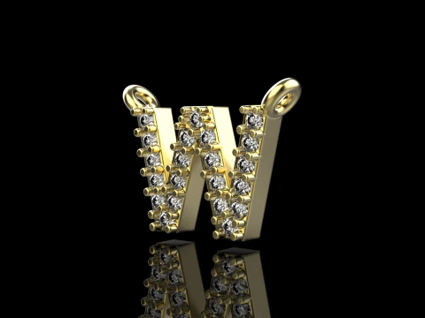 Collar inicial letra W modelo 697 Modelo de impresión 3D