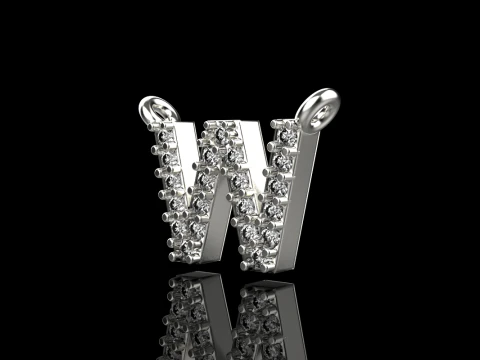 Collar inicial letra W modelo 697 Modelo de impresión 3D